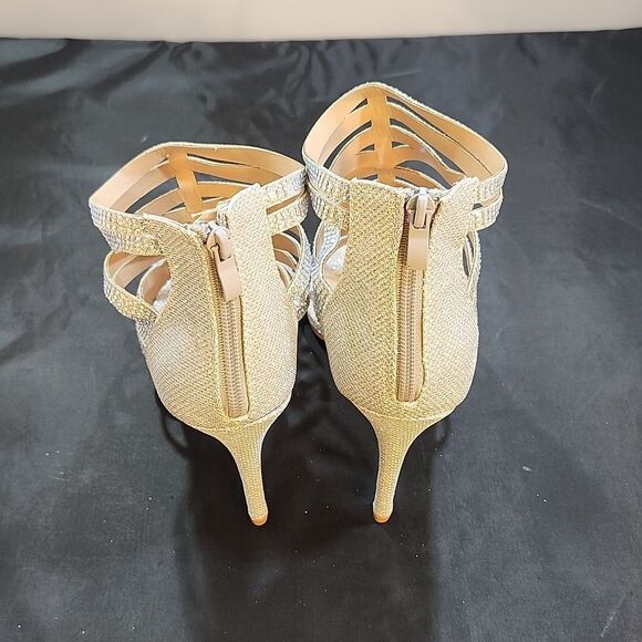 BRAND NEW FOREVER LILLI HIGH HEEL SHIMMER GLITTER WOMEN'S SANDAL - Picture 6 of 15